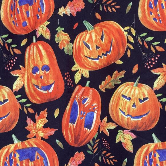 Arvil Hill Shirt Mens Small Black Orange Halloween Pumpkin Jack O Lantern Fall - Picture 3 of 9